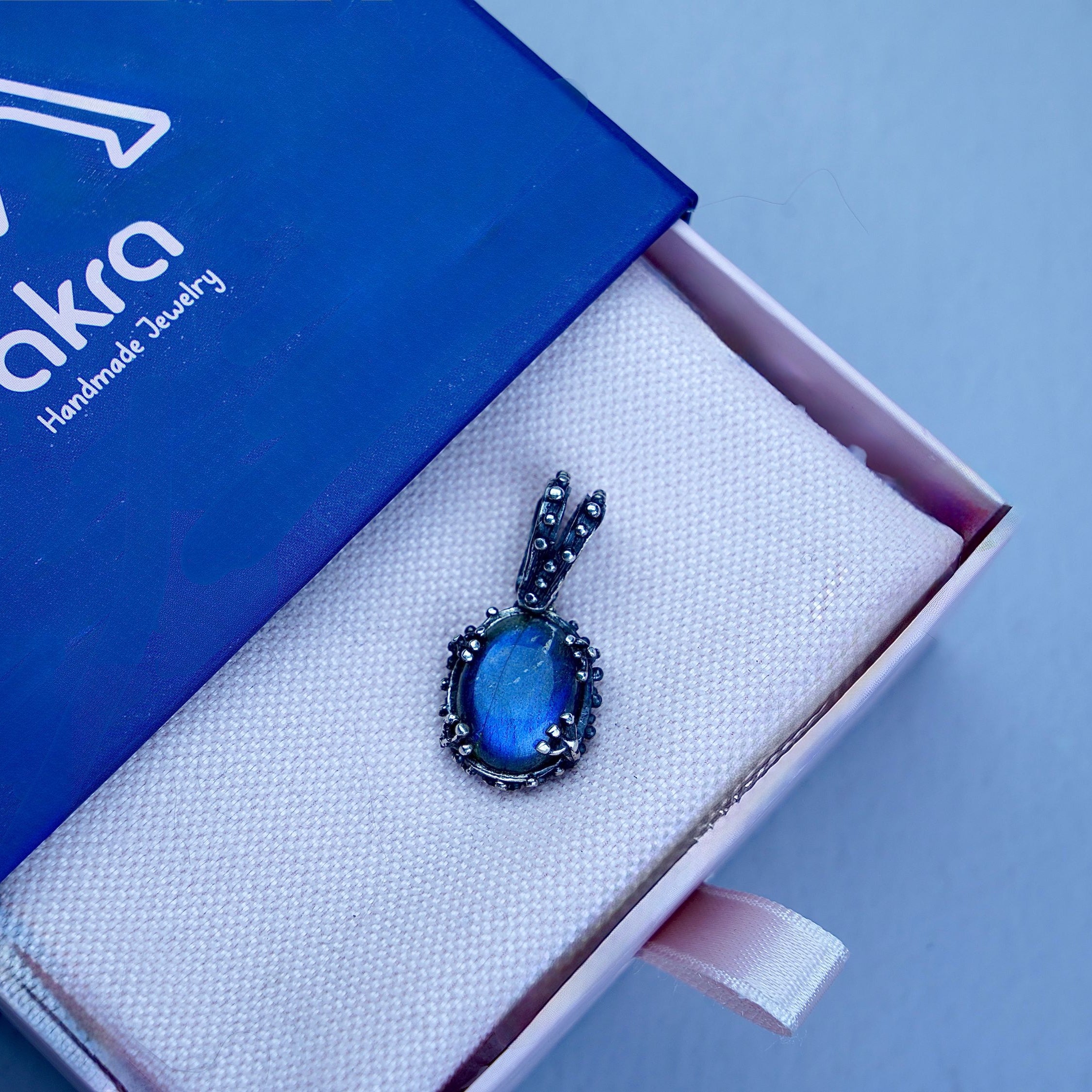 Labradorite necklace in gift box packaging premium jewelry ready for gift