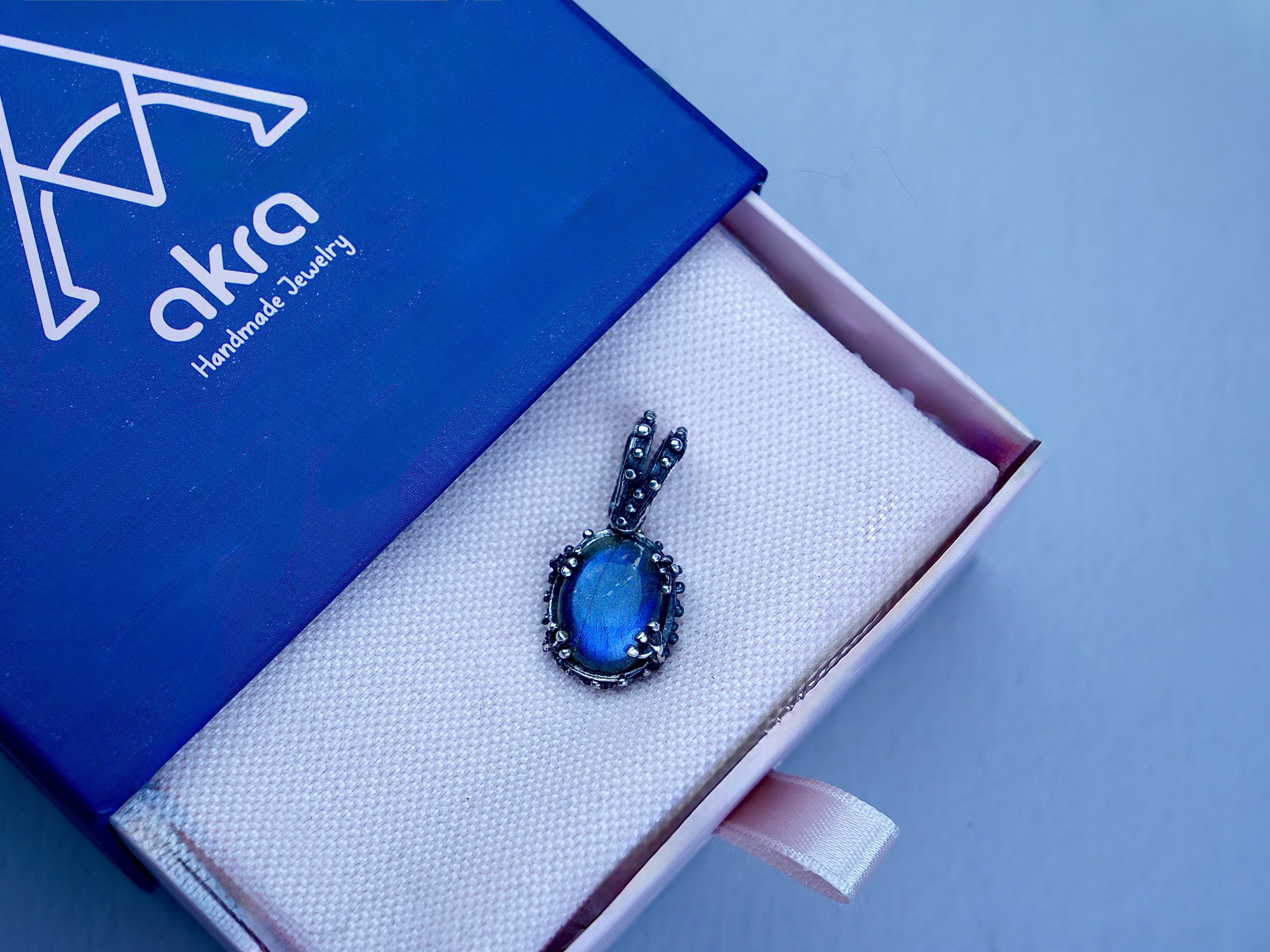 Labradorite necklace in gift box packaging premium jewelry ready for gift