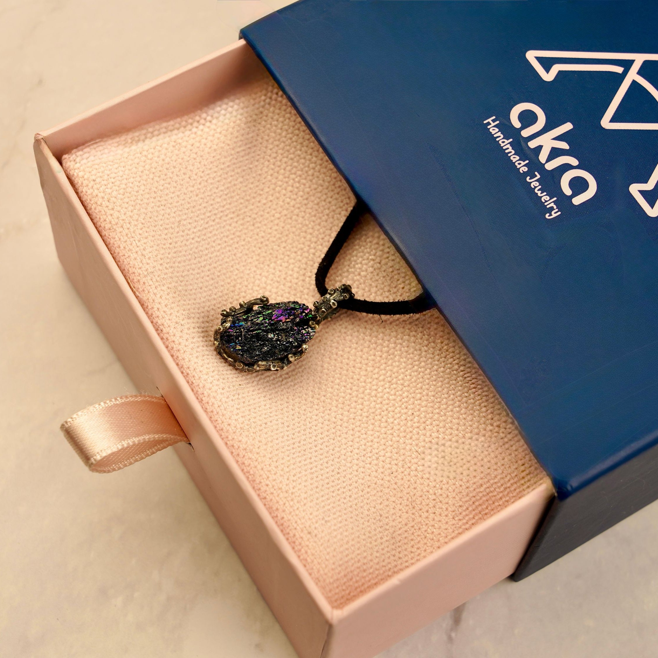 black tourmaline necklace gift packaging akragems jewelry box