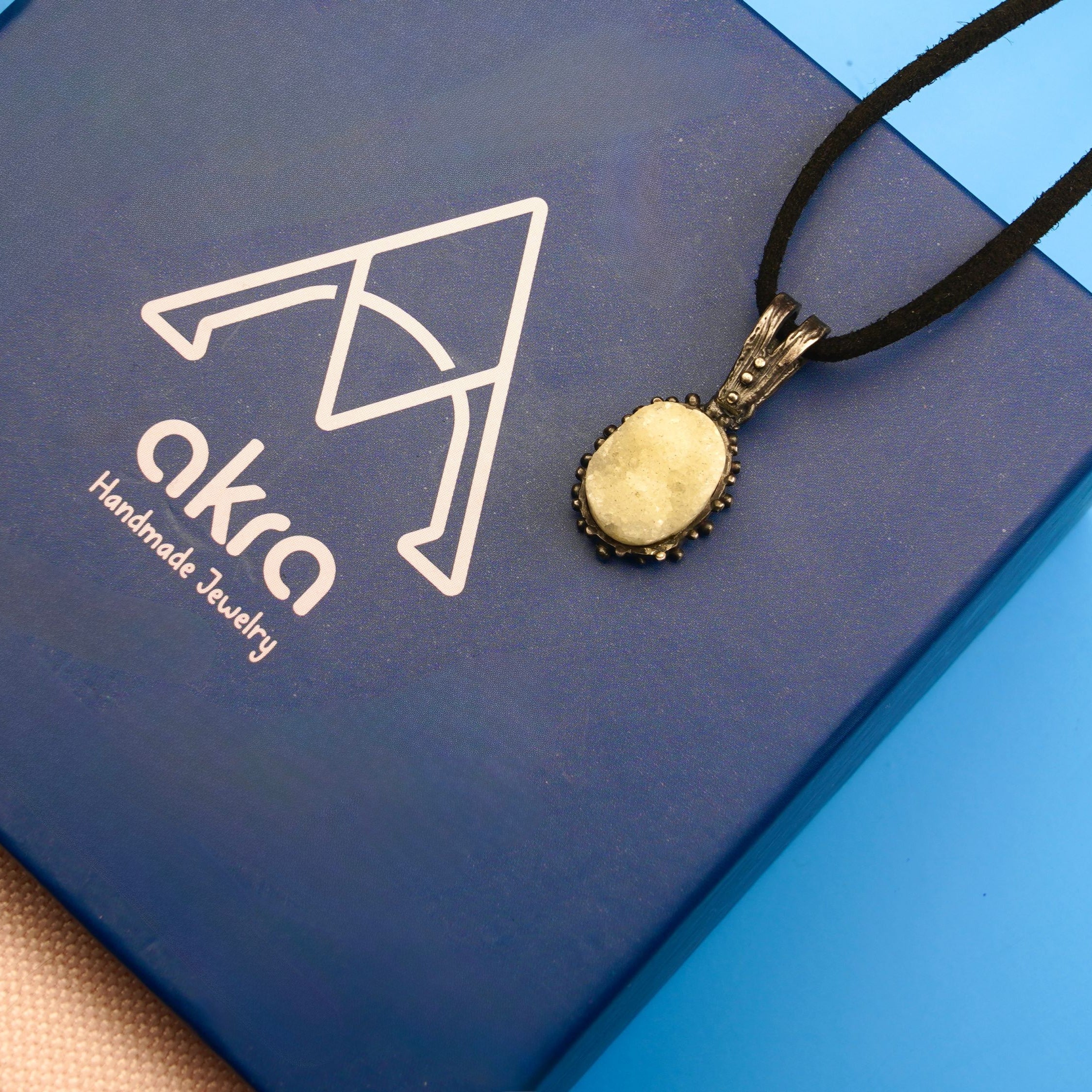 moonstone necklace gift box packaging glowing gemstone jewelry