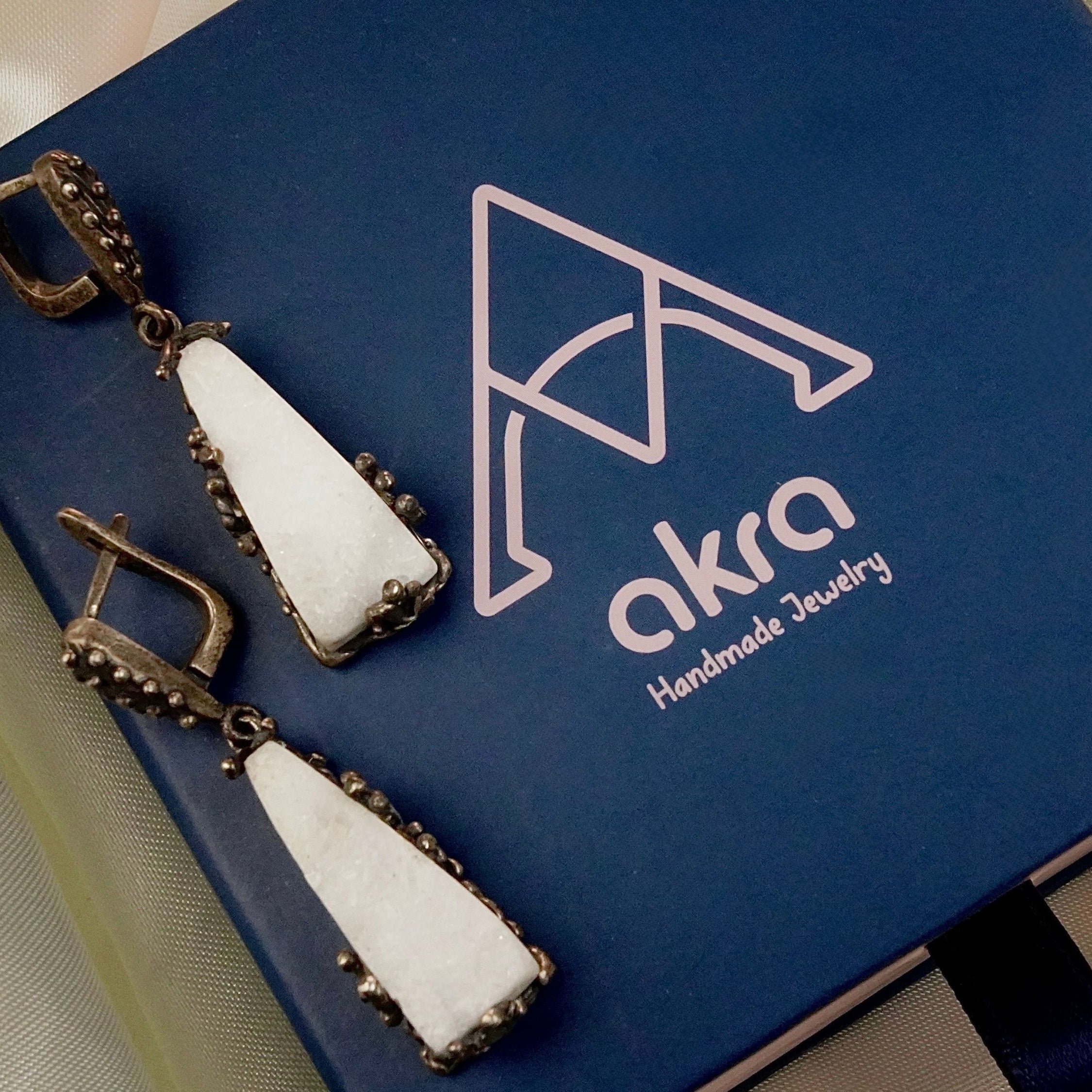 Moonstone earrings in gift box packaging premium jewelry ready for gift