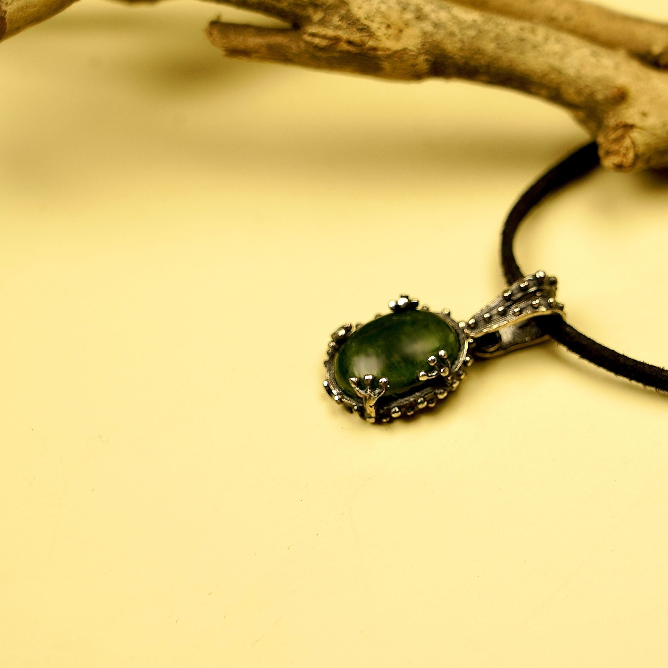 jade necklace clean minimal background green pendant jewelry