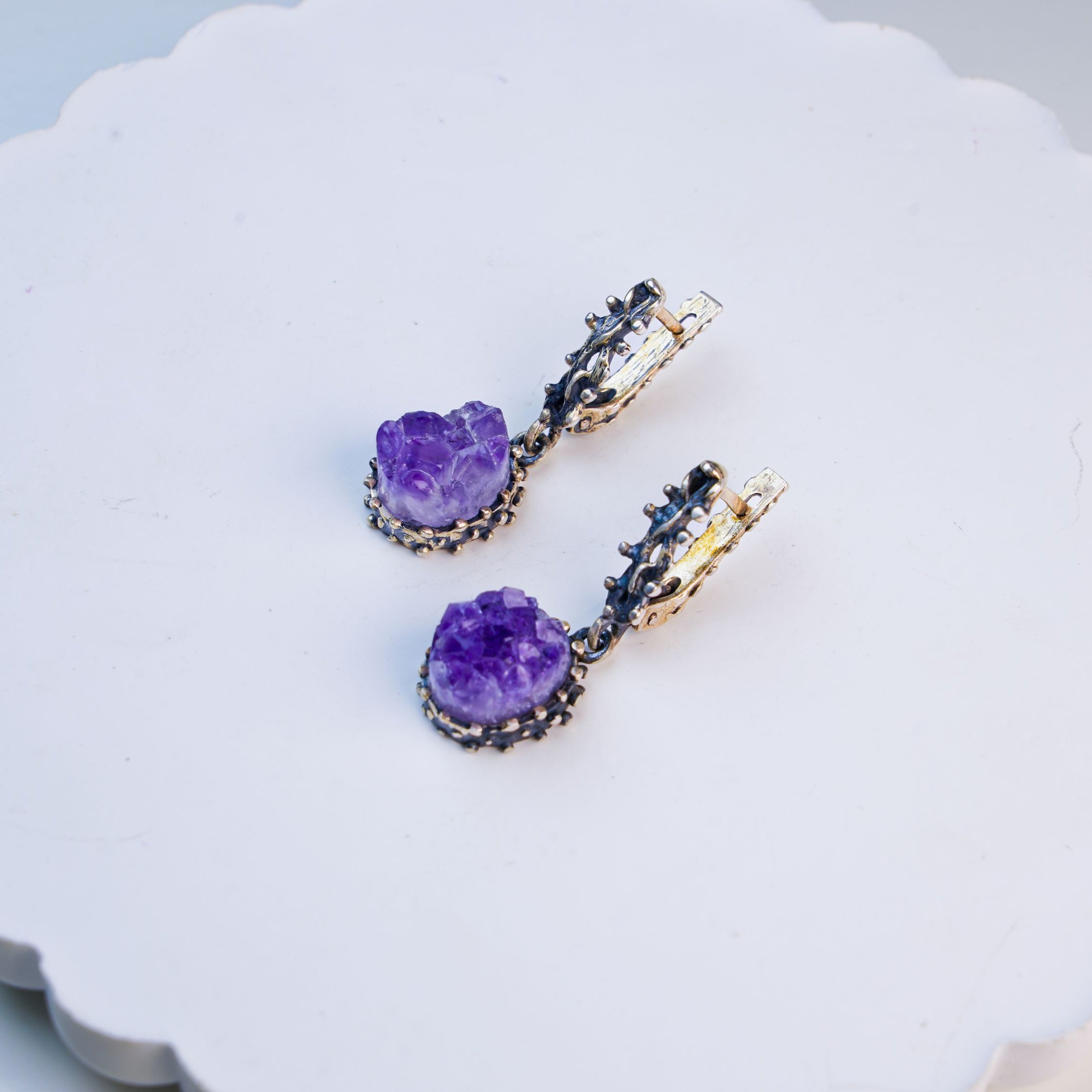 amethyst earrings minimalist purple gemstone elegant design jewelry