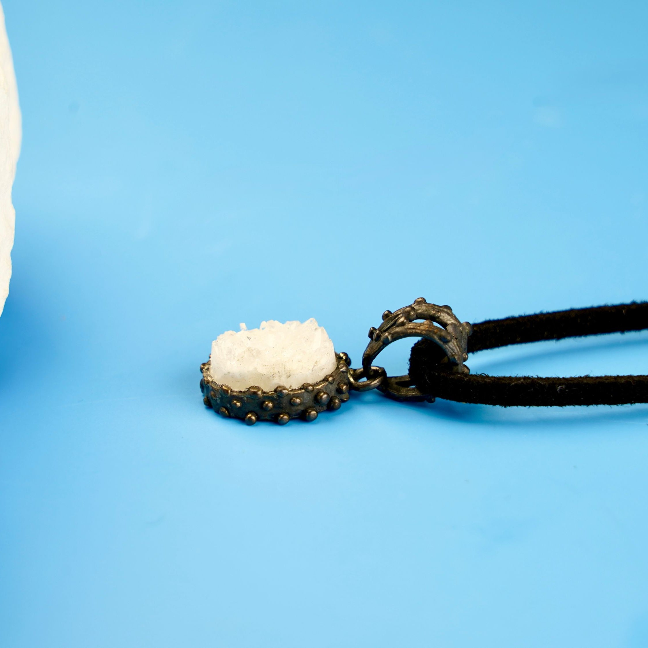 low angle moonstone pendant, natural gemstone structure detail