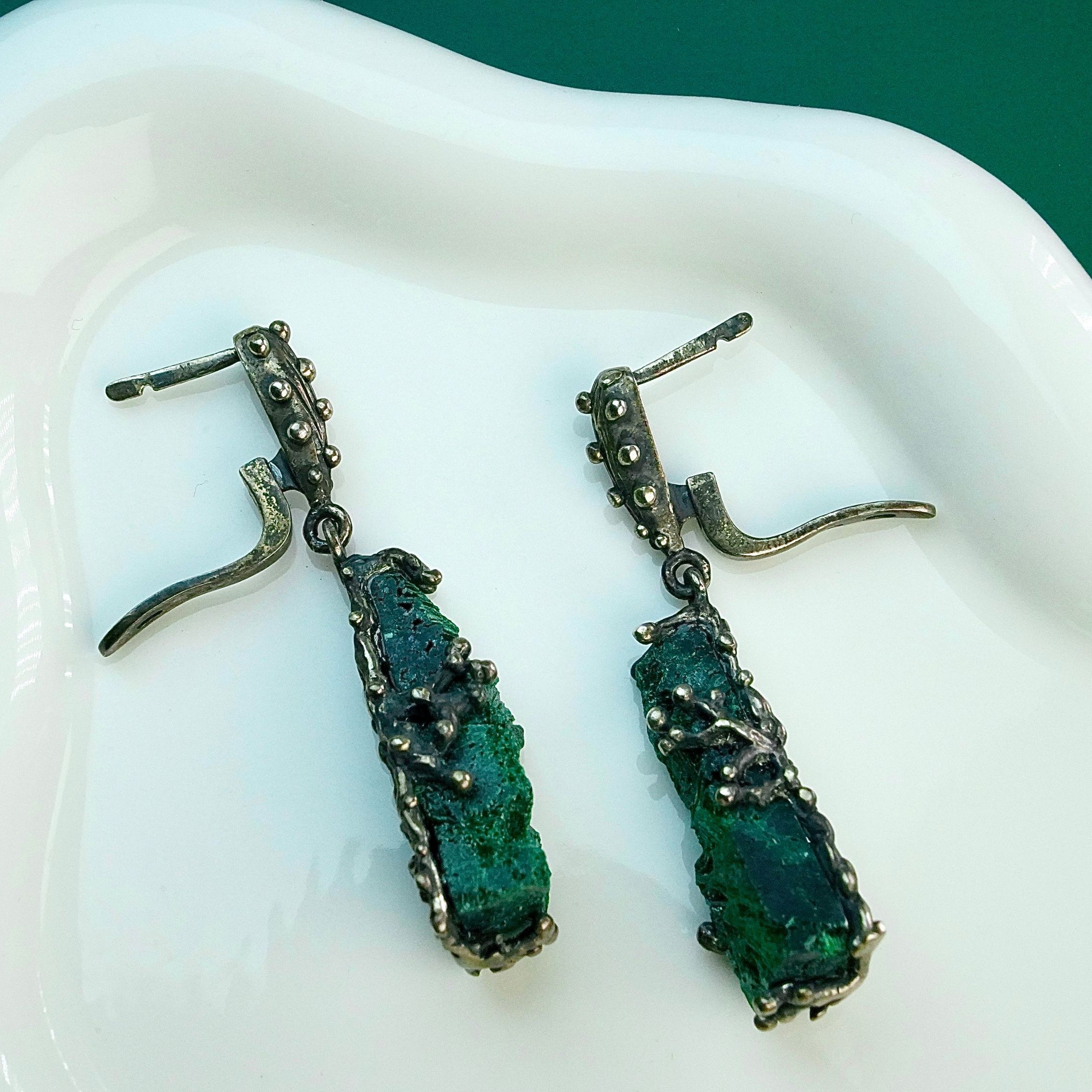 malachite drop earrings lifestyle elegant green gemstone jewelry look