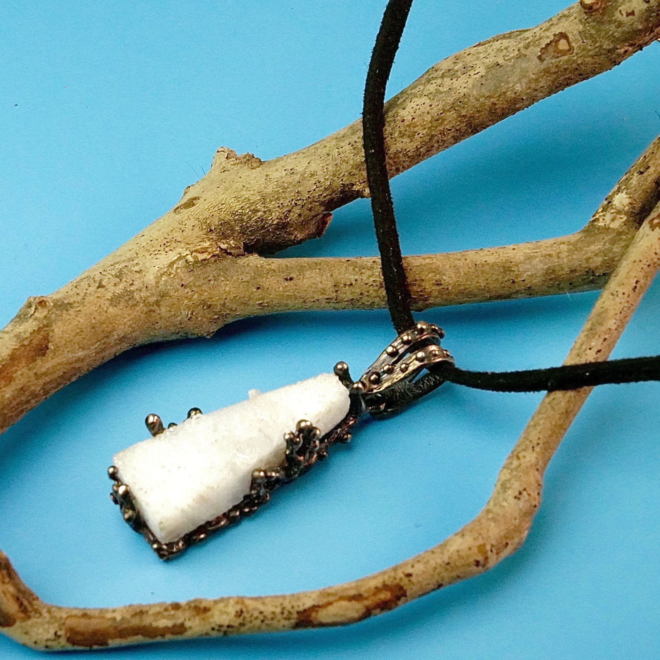 Lifestyle moonstone necklace white crystal jewelry natural aesthetic composition