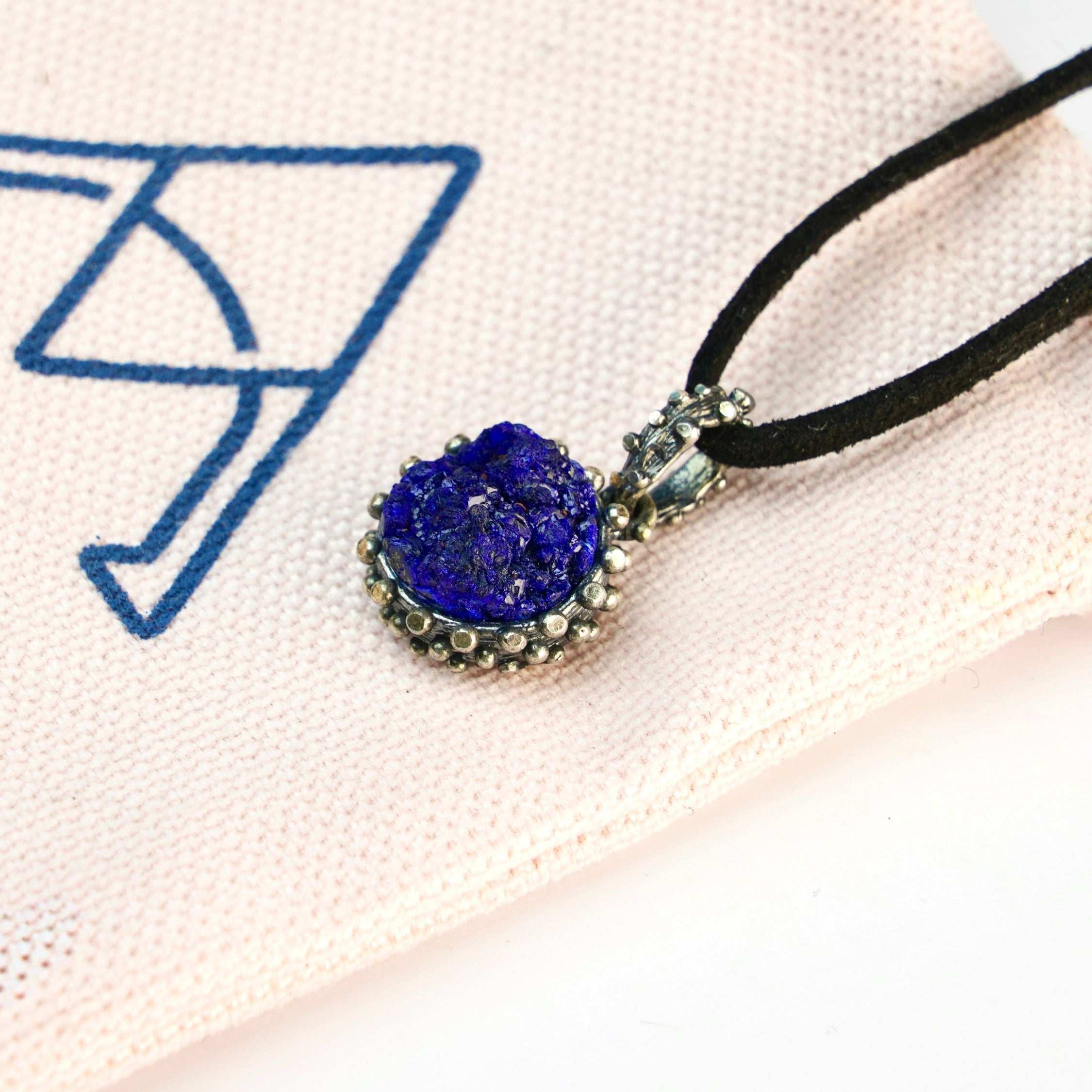 lapis lazuli necklace lifestyle shot, minimal elegant jewelry aesthetic