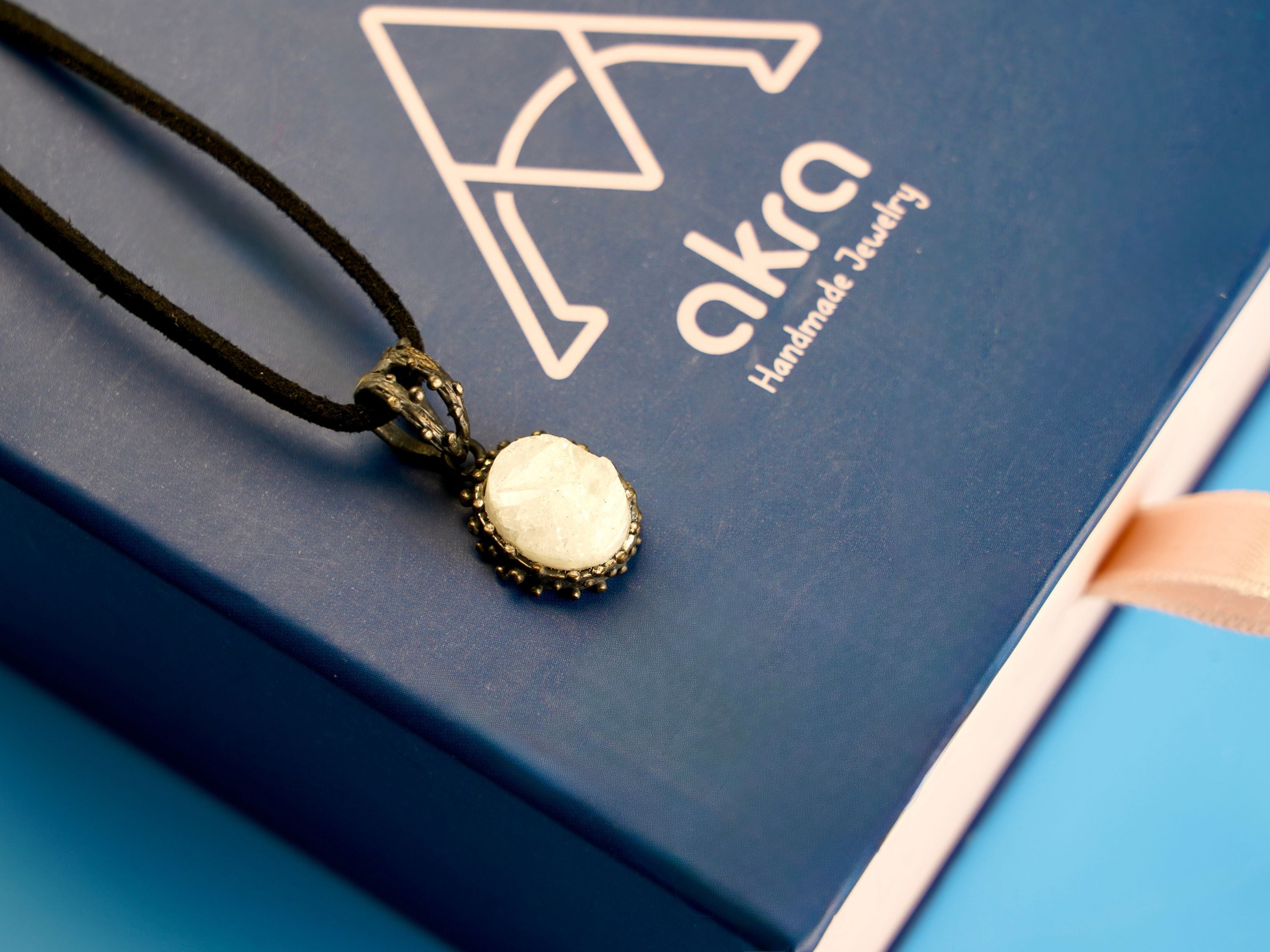 moonstone pendant in gift box, jewelry packaging ready for gift