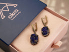 Lapis lazuli earrings in gift box packaging premium jewelry ready for gift