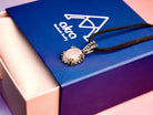 Rose quartz necklace gift packaging box AKRA jewelry pink gemstone pendant