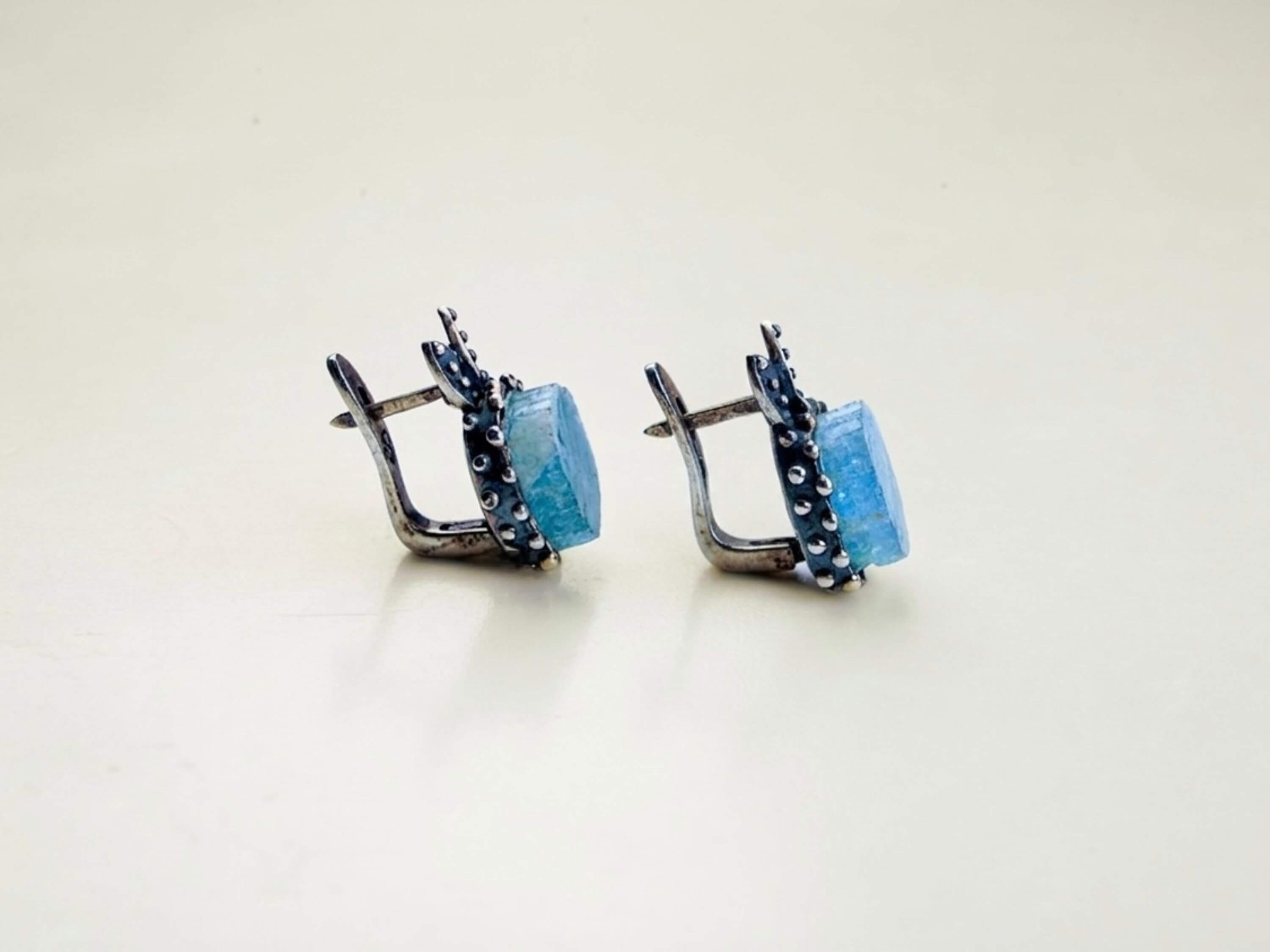 Handcrafted gemstone earrings designed in Old Tbilisi, perfect for an elegant bohemian look