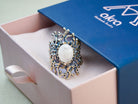 Moonstone ring gift box packaging ready for gifting jewelry