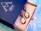 Moonstone drop earrings in gift box packaging premium jewelry ready for gift