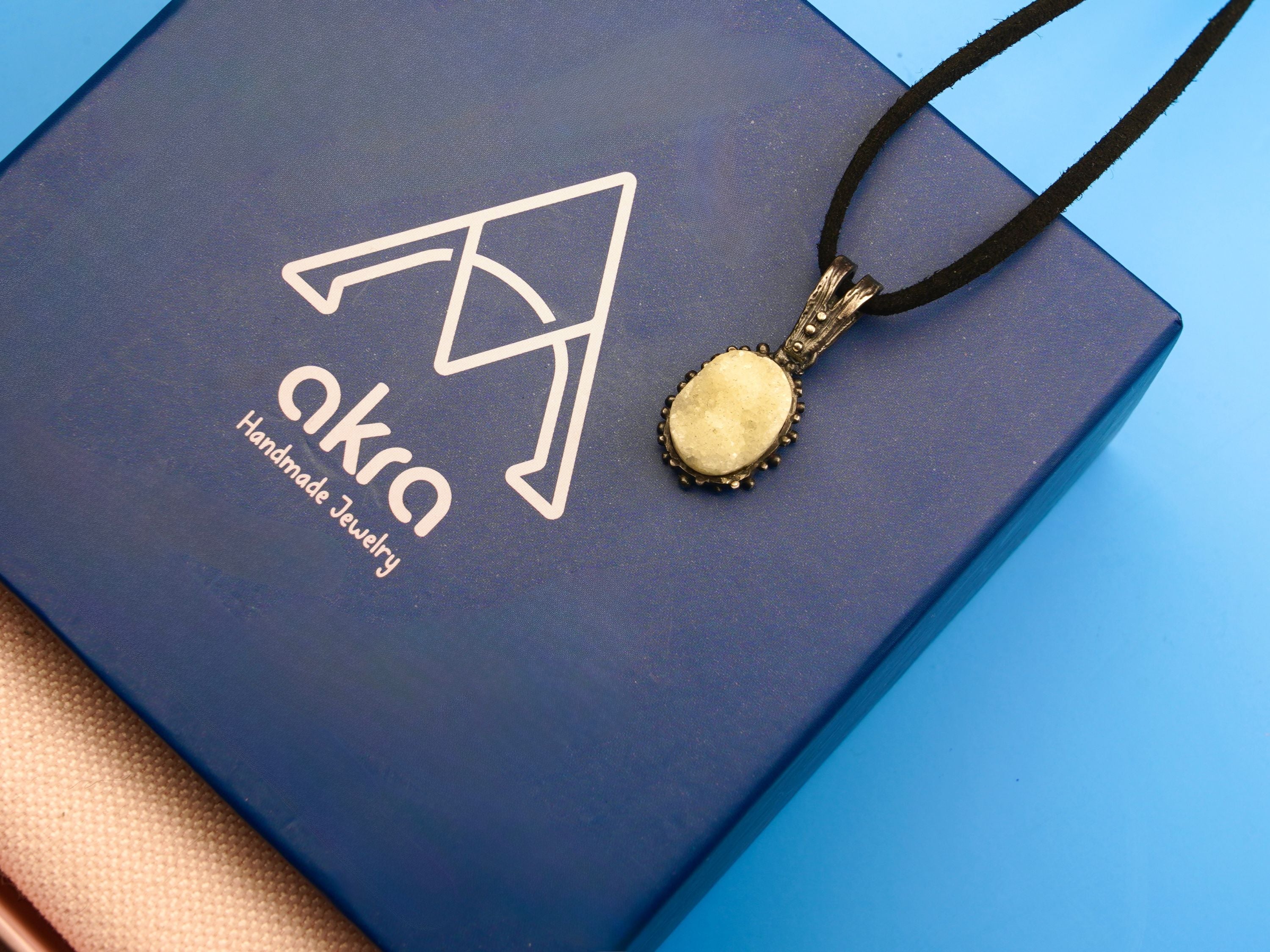 moonstone necklace gift box packaging glowing gemstone jewelry