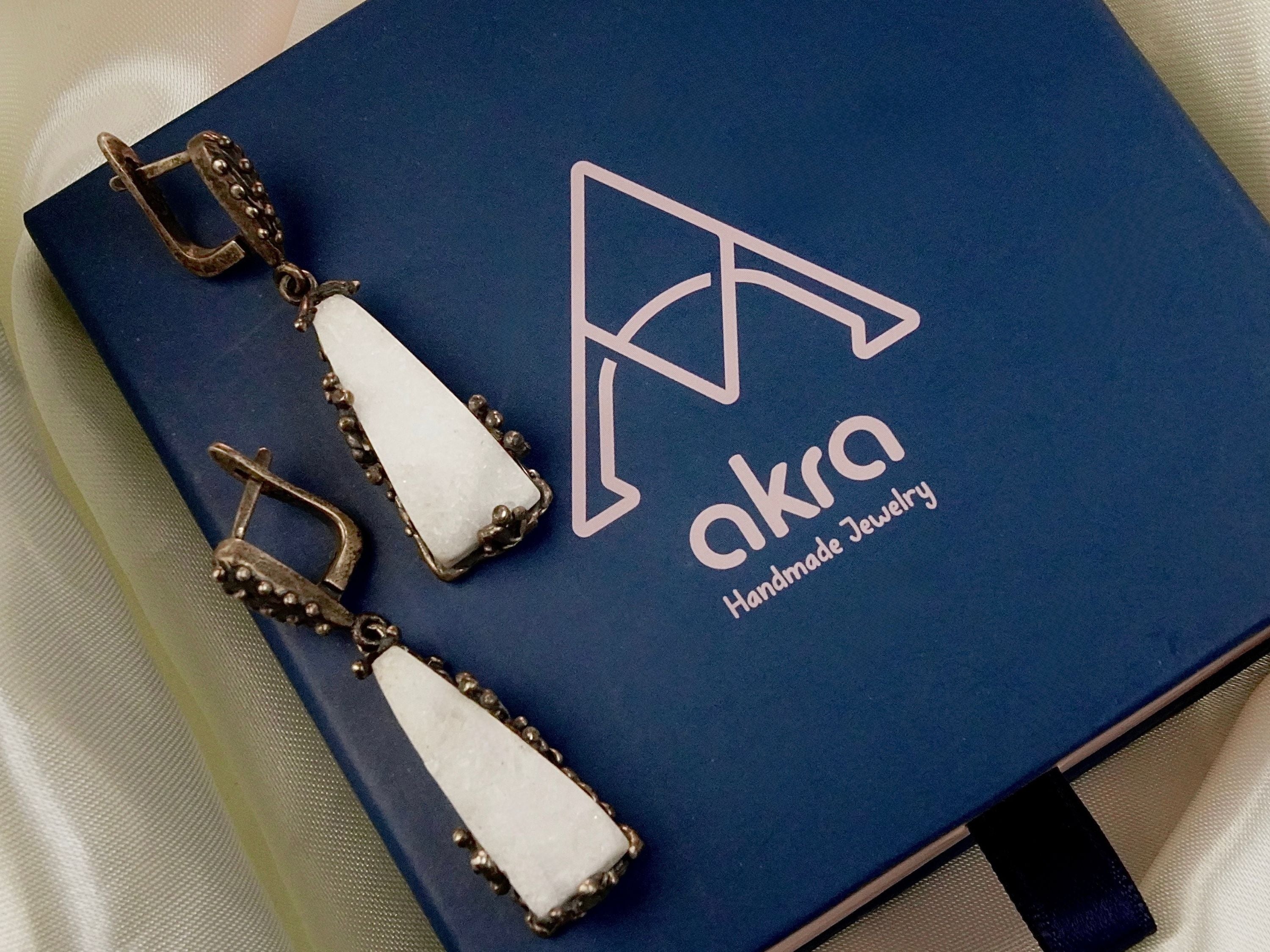 Moonstone earrings in gift box packaging premium jewelry ready for gift