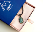 Aquamarine necklace in gift box packaging premium jewelry ready for gift