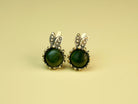 jade leverback earrings green gemstone minimalist sterling silver earrings