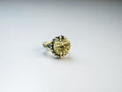 Pyrite ring raw gold stone sterling silver statement ring metallic gemstone jewelry