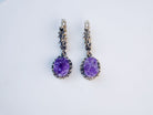 amethyst earrings purple gemstone sterling silver statement earrings