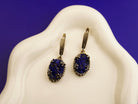 Lapis lazuli earrings deep blue gemstone silver drop earrings clean hero image