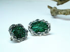 Malachite earrings clean front view green gemstone statement earrings