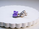 amethyst earrings deep purple stone elegant silver jewelry