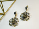 pyrite earrings metallic gold shine natural stone statement jewelry