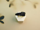 tourmaline ring side angle raw black gemstone silver ring design