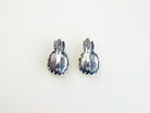 Detailed view of the secure English lock closure on the silver aquamarine earrings