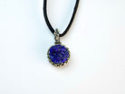 lapis lazuli necklace front view, minimal elegant blue gemstone pendant