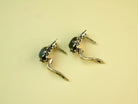 Sterling silver leverback earrings closure detail labradorite gemstone back view