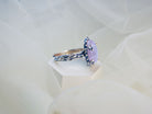 rose quartz ring side view sterling silver band detail gemstone ring