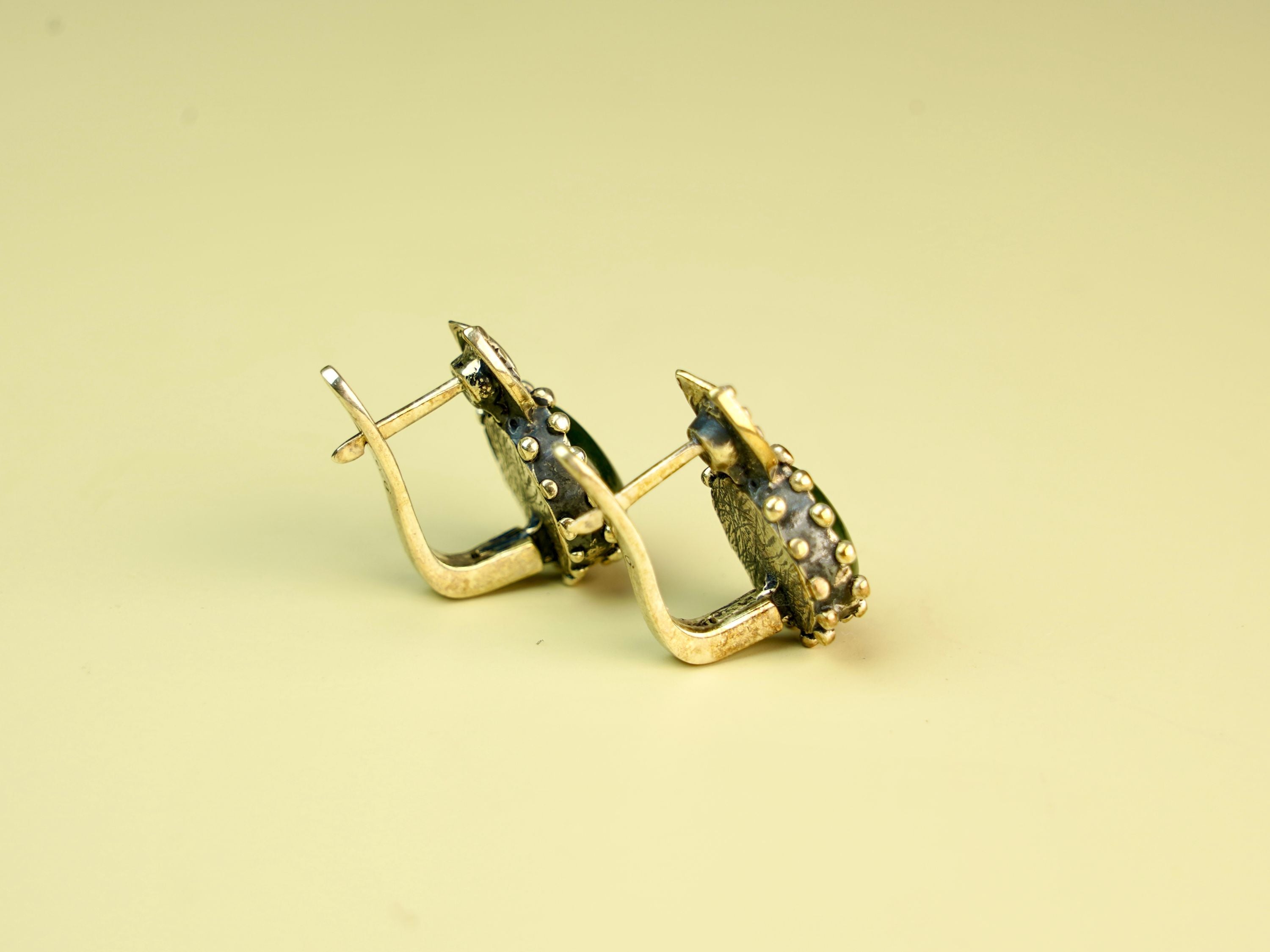 jade leverback earrings closure detail secure silver back design