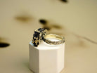 tourmaline ring profile view raw gemstone silver band structure