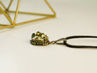 pyrite necklace side view sterling silver pendant handmade jewelry