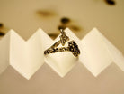Side profile black tourmaline ring band structure adjustable sterling silver detail