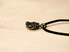 black tourmaline necklace side view thickness raw crystal pendant
