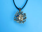 backside of moonstone pendant, handcrafted sterling silver detail