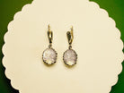 Backside jade earrings rear view leverback closure silver detail