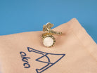 Moonstone adjustable ring craftsmanship silver setting detailed view