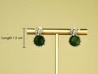 jade earrings size reference 1.5 cm green gemstone silver earrings
