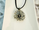 backside of tourmaline pendant, handcrafted sterling silver jewelry detail