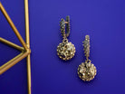 Pyrite earrings rear view leverback closure silver craftsmanship
