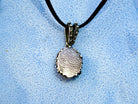 Backside labradorite pendant rear view silver setting necklace detail
