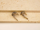 Black moissanite earrings back angle detail handcrafted silver jewelry