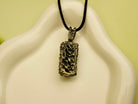 backside malachite pendant sterling silver craftsmanship detail