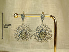 pyrite earrings size reference long statement gold stone earrings