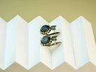 Labradorite earrings multiple angle view minimalist gemstone jewelry design