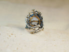 Moonstone ring inner band detail sterling silver handcrafted ring structure