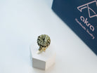Pyrite ring artistic display raw gold metallic stone unique statement jewelry
